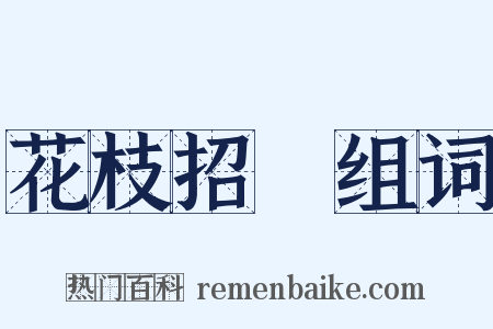 花枝招颭组词是什么意思的图片